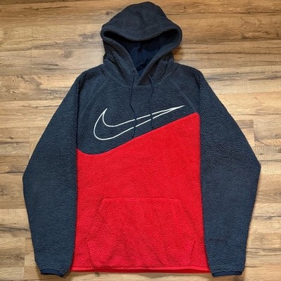Nike Sherpa Big Center Swoosh Hoodie Sweatshirt
