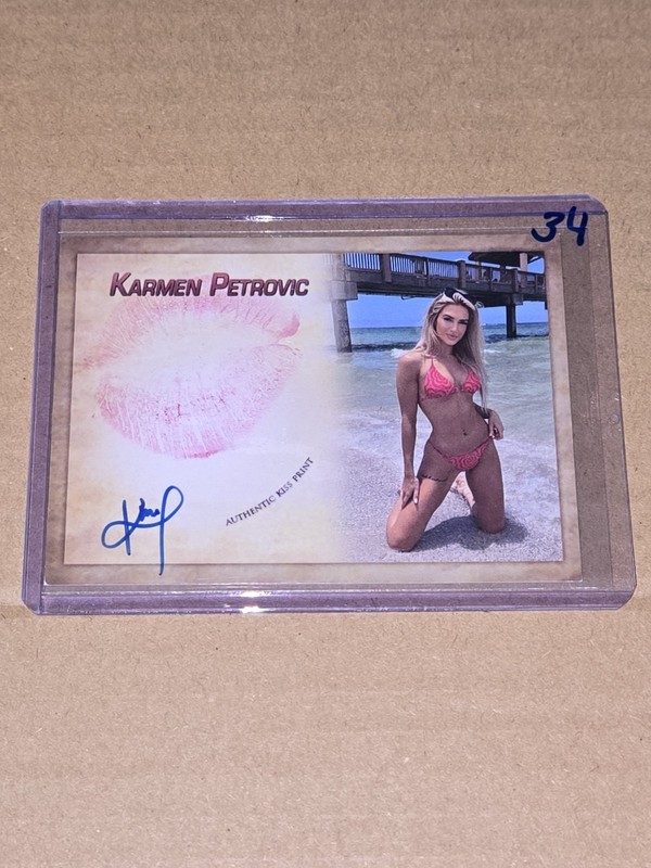 Karmen Petrovic Signed Kiss Card Wrestler WWE NXT Wrestler Collectors Expo #34