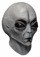 Gray Alien Latex Full Head Mask Adult Halloween Costume Cosplay Area 51 UFO