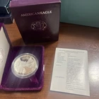 1993 P Proof American Silver Eagle one Dollar coin With Original Box and COA