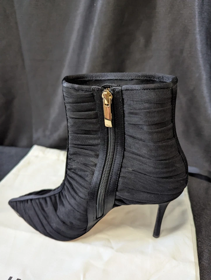 Botas de tornozelo L'Agence Noemie preto tule/cetim tamanho 9 - Imagem 3 de 4