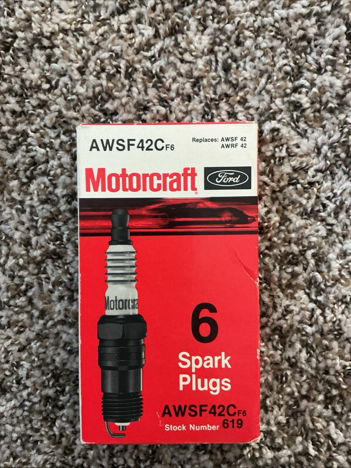 NOS Motorcraft Spark Plugs AWSF54C F6 6Pack Stock 629 Ford OEM USA
