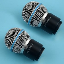2x Wireless Mic Replacement Head Capsule Fit For Shure BETA58/58A Microphone lk