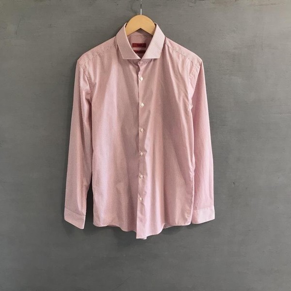 Men Hugo Boss Shirt White Cotton 40 /L / 48 #1VZ7
