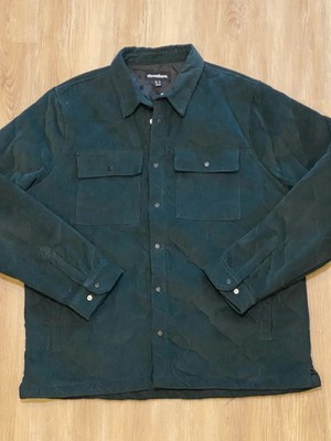 Threadbare Utility Overshirt Jacket Mens XL Green Corduroy Snap Button Shacket