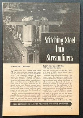 Budd Company Geschichte 1947 Artikel ''Stiching Steel into Streamliners'' NY Central