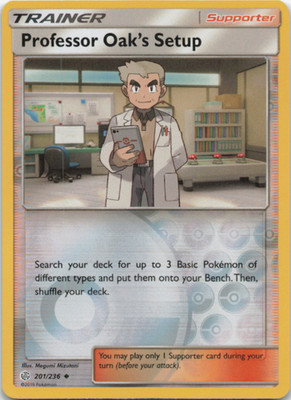 Professor Oak's Setting - 201/236  - Reverse Holo - Cosmic Eclipse - NM/M