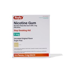 Rugby Nicotine Polacrilex Gum 2mg Stop Smoking Aid 100 Pieces Chewing Gum