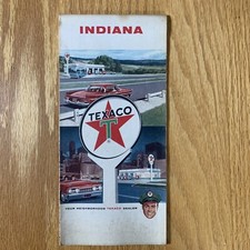 Texaco Map Indiana Indianapolis Fort Wayne Goshen 1963 Gas and Oil Folding