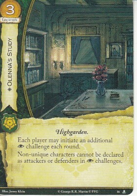 3 x Olenna's Study AGoT LCG 2.0 Game of Thrones The Things We Do For Love 16