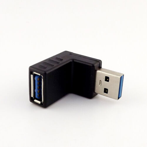 USB 3.0 A Male Plug 90 Degree Up Angled To A Female Extension Adapter Convertor - Picture 3 of 5
