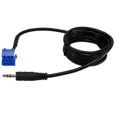 MP3 AUX IN MINI ISO blau Adapter für BECKER BLAUPUNKT VDO auf Klinke 3,5 mm