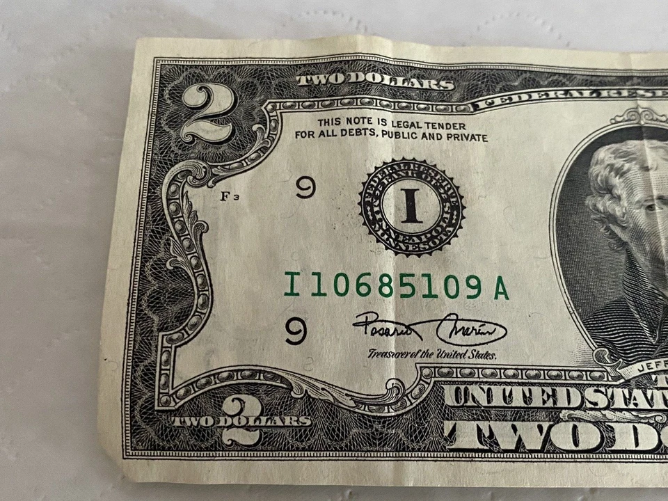2003 "$2" DOLLAR BILL LOW "I" SERIEL NO - CRISP AND CLEAN - Image 2 of 4