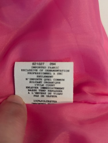 Jessica McClintock Gunne Sax Dress Sz9 Jr. Short Fuschia Black Dots Y2K Fairy - Picture 18 of 22