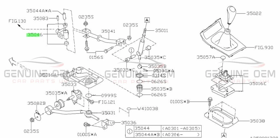 Genuine Subaru Gear Linkage Selector For Impreza Outback Forester XV 35046AG000 - Image 2 of 4