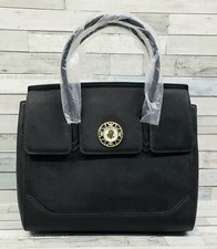 Cluci Black Leather Handbag Purse Removable Shoulder Strap New