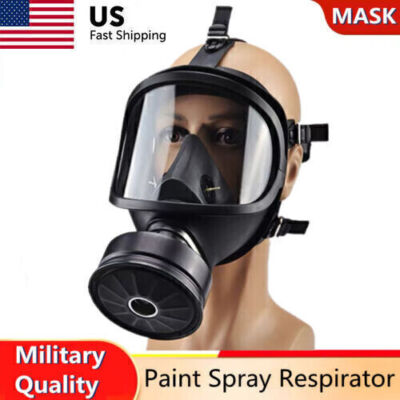 Paint Spray Gas Mask Full Face Respirator Activated Charcoal Filter US Fast Ship
