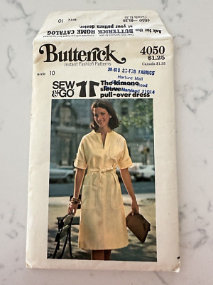 Sew & Go Butterick Pattern  4050 Misses Dress - Vintage 70''s - Size 10