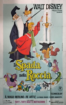 manifesto POSTER 4F LA SPADA NELLA ROCCIA The sword in the stone walt disneyO148