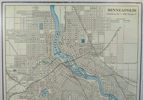 Vintage 1902 MINNEAPOLIS MINNESOTA Map 11"x14" Old Antique Original DINKYTOWN - Picture 2 of 16