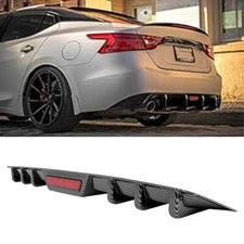 Carbon Style Rear Diffuser Bumper Lip w/ Tail Light For Nissan Maxima 2009-2021
