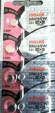 4 Pcs Maxell 321, SR616SW Silver Oxide Watch Battery 1.55V, SR65, 0 Hg Exp. 2028