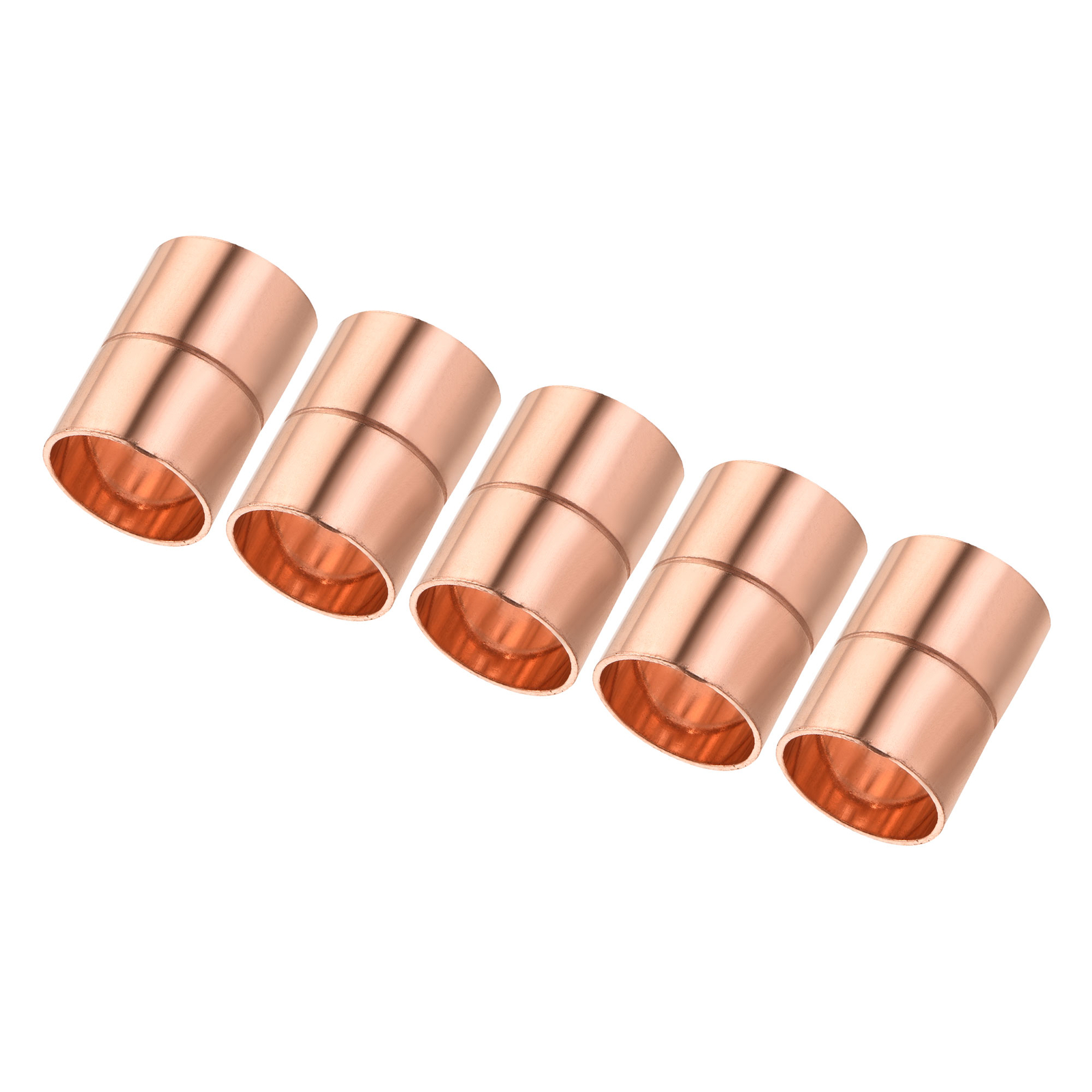 5Pcs 5/8" ID Straight Copper Coupling Fittings for HVAC Air Welding Joint