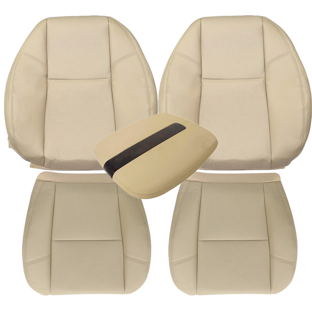 2009-2014 For Cadillac Escalade EXT Front Bottom Top AC Leather Seat Cover Tan