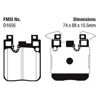 Pastillas de freno traseras EBC DP32133C Redstuff cerámica bajo polvo para BMW M3 2015-2018 Foto 4 de 4