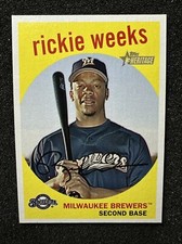 RICKIE WEEKS #186 2008 Topps Heritage Black Back Variation QTY Milwaukee Brewers