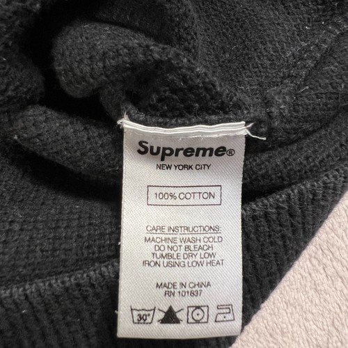 Supreme Sweater Mens Size Large Black White Knit Pullover Crewneck Cotton Faded - Picture 12 of 12