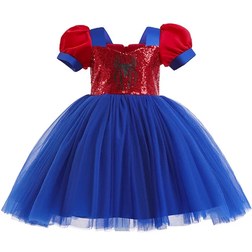 Kids Spider-Man Dress Girls Spiderman Costume Superhero Cosplay Fancy Tutu Dress - Picture 7 of 22