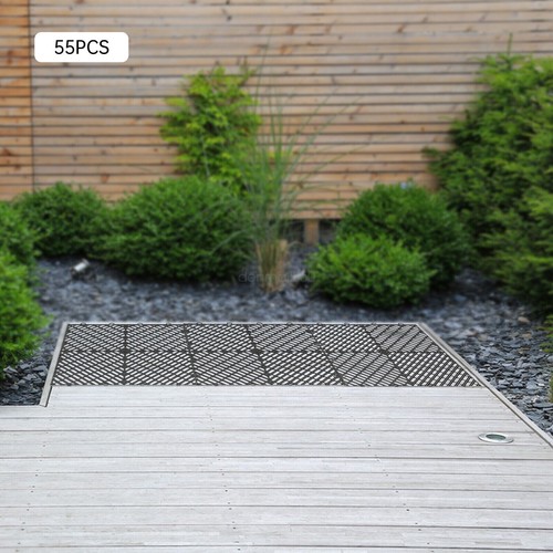 55PC Interlocking Deck Tiles, 12x12 Inch, Black, Slip-Resistant, Durable - Picture 3 of 16