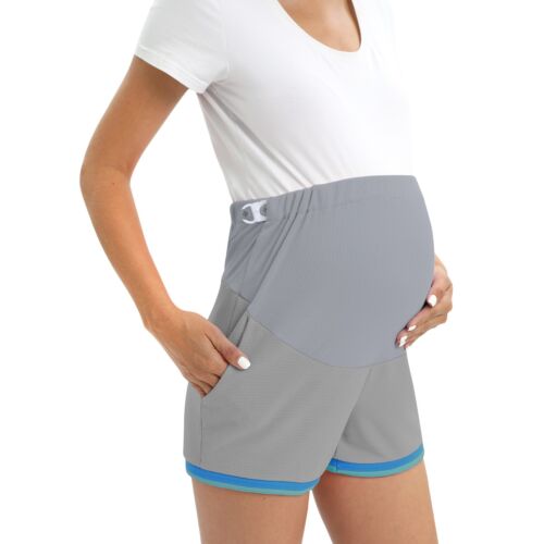 Women's Elastic Maternity Shorts Pregnant Belly Support Pants With Pocket Casual - Picture 6 of 15