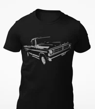 1972 Ford F100 Antique Truck Short-Sleeve Black T-Shirt