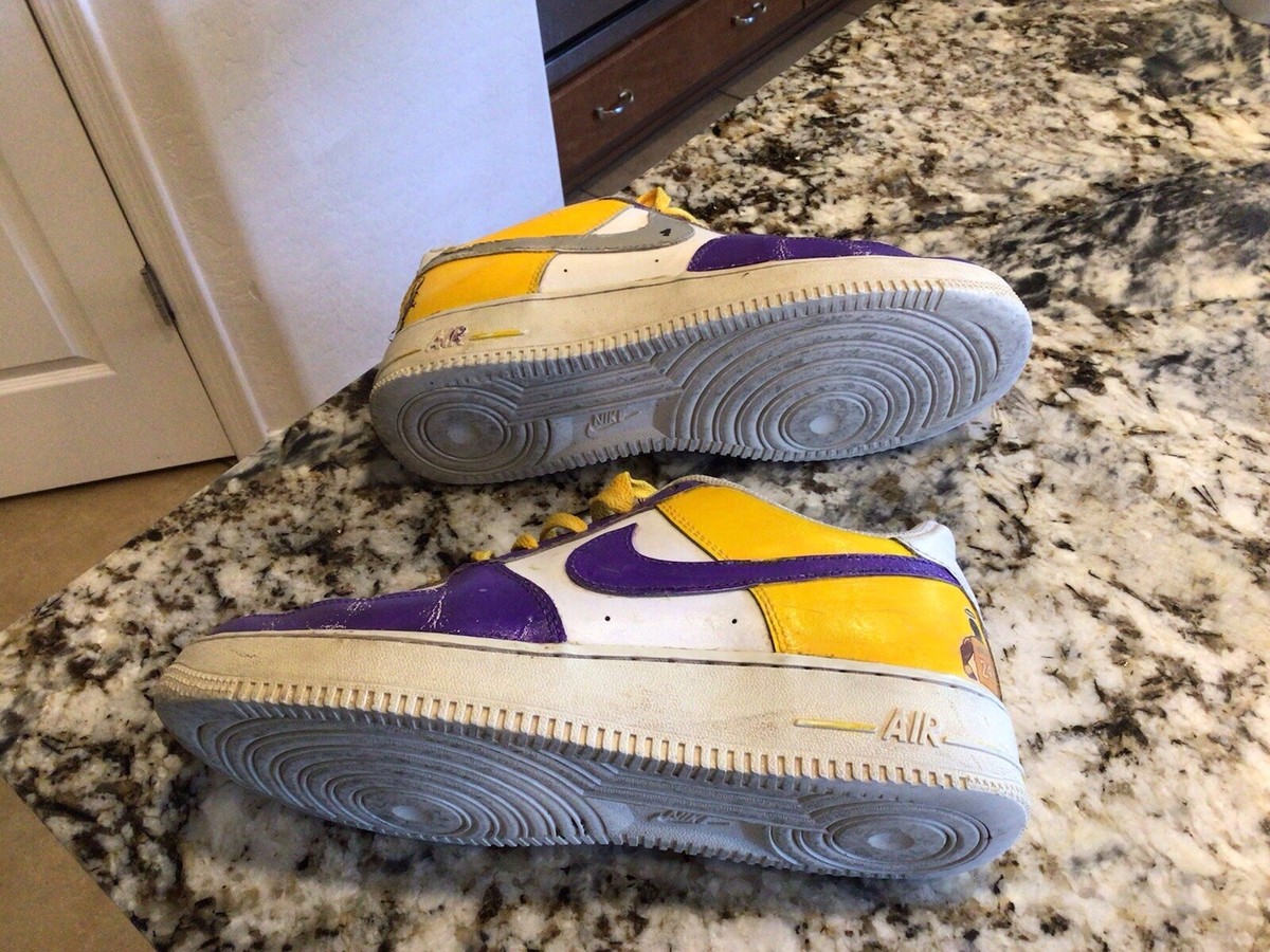 Nike Air Jordan Purple Yellow Lakers Kobe Bryant Size 7Y | eBay