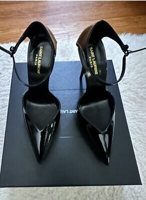 YSL SAINT LAURENT VERNICE CHIFFON PATENT LEATHER HEELS NERO YSL SAINT LAURENT VERNICE CHIFFON PATENT LEATHER HEELS NERO