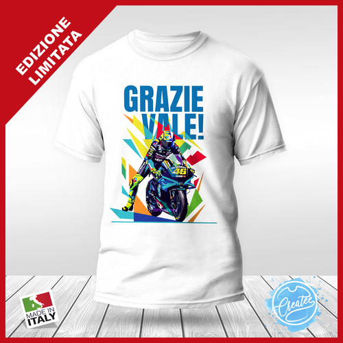 T-shirt maglia idea regalo Italia Valentino Rossi Grazie Vale sport moto Gp  46 | eBay