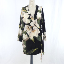 Asos Robe Dressing Gown Loungewear Floral Dress Shirt Top Belted Sexy Size UK 12