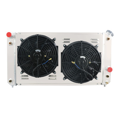 3Rows Aluminum Radiator Shroud Fan Fit Chevy Blazer S10 GMC JIMMY 4.3L 1994-2005