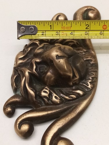 Antique Solid Brass Lion Head Door Furniture Ornament - Picture 11 of 15