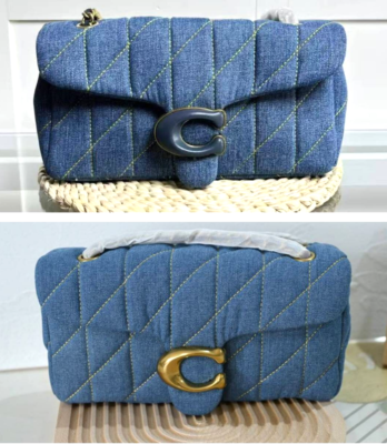 COACH CR704 Tabby 26 Quilted Denim Shoulder Bag Crossbody 2