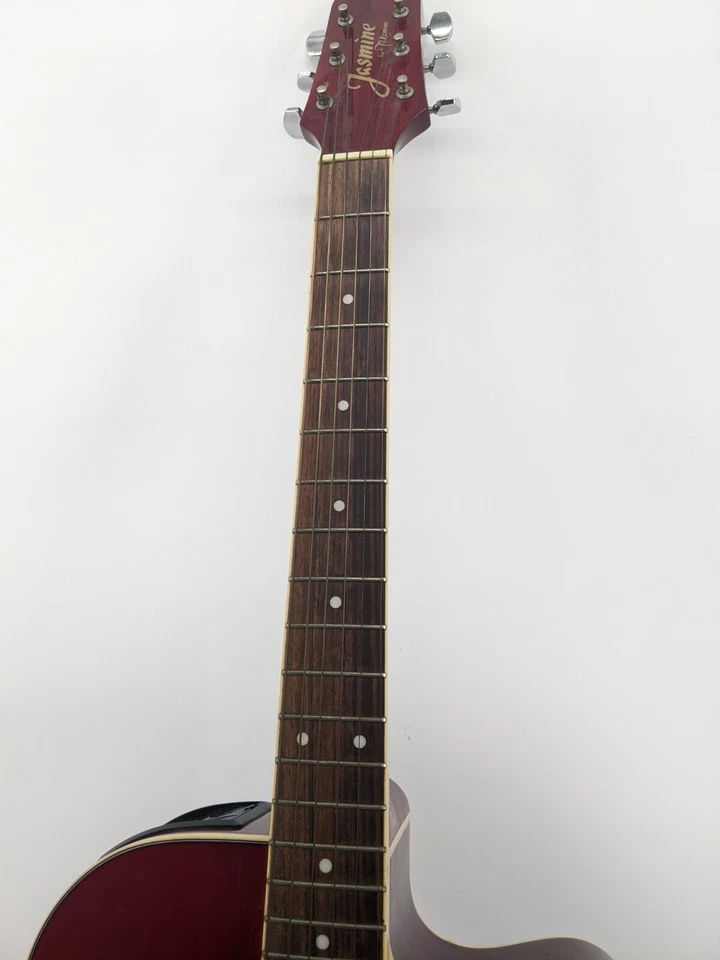 Jasmine ES35CWR Acoustic Electric Guitar Red w/ Case - Image 4 of 4