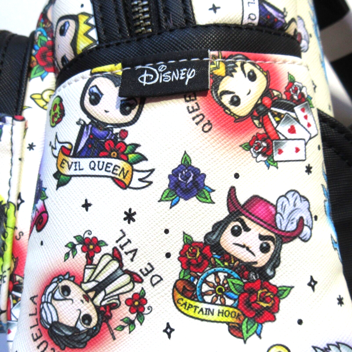Loungefly POP! x Disney Villains Tattoo Print Mini Backpack NWT NWT Loungefly POP! x Disney Villains Tattoo Print Mini  main image 2