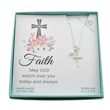 Cross Necklace 925 Sterling Silver Christian Jewelry Confirmation Gift for Girls
