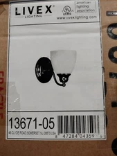 LIVEX LIGHTING 13671-05 Somerville 1 Light Polished Chrome Wall Sconce