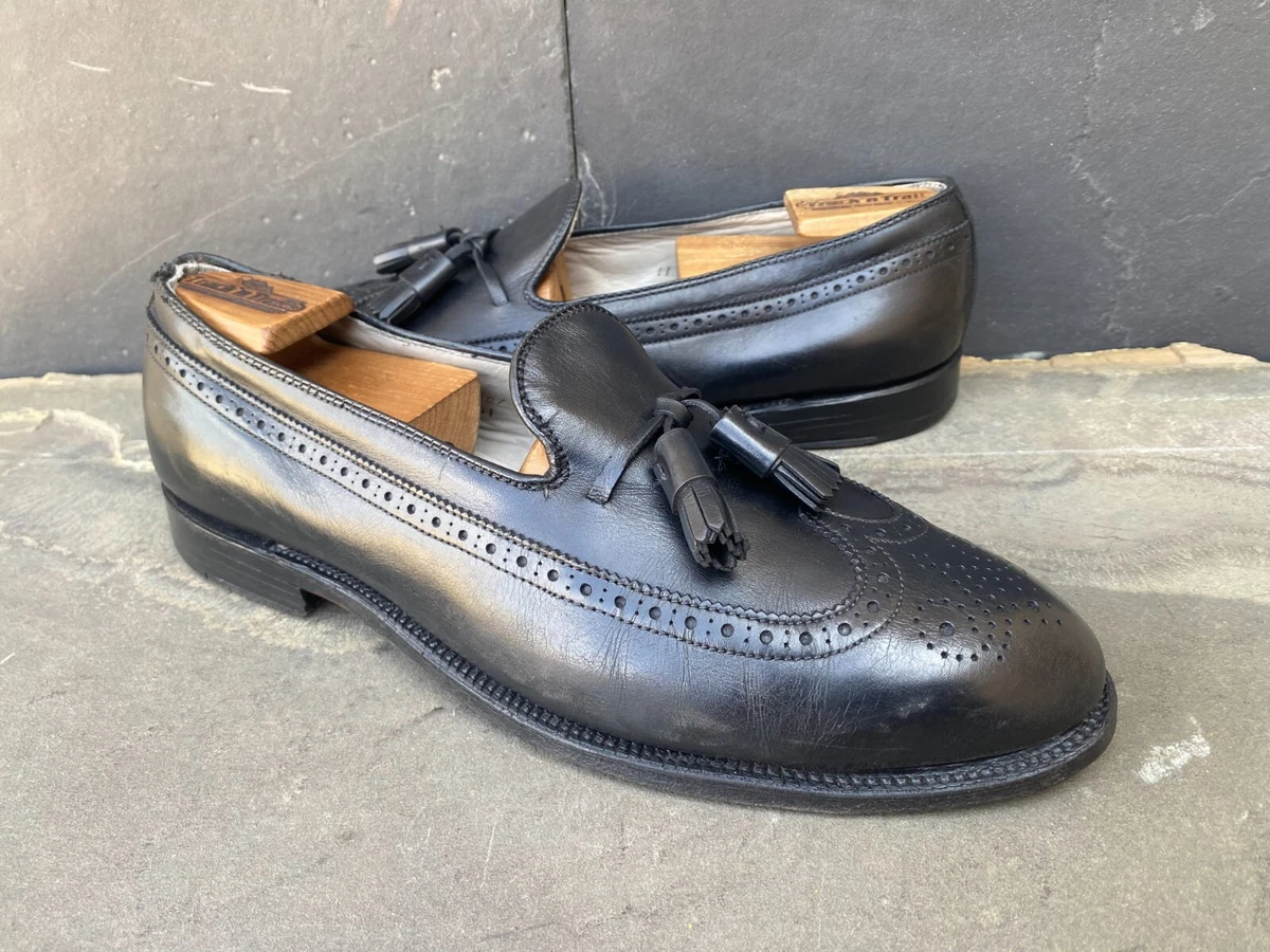 ALDEN 551 Black Wing Tip Tassle Loafers-