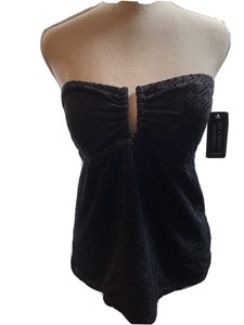 black strapless halter top