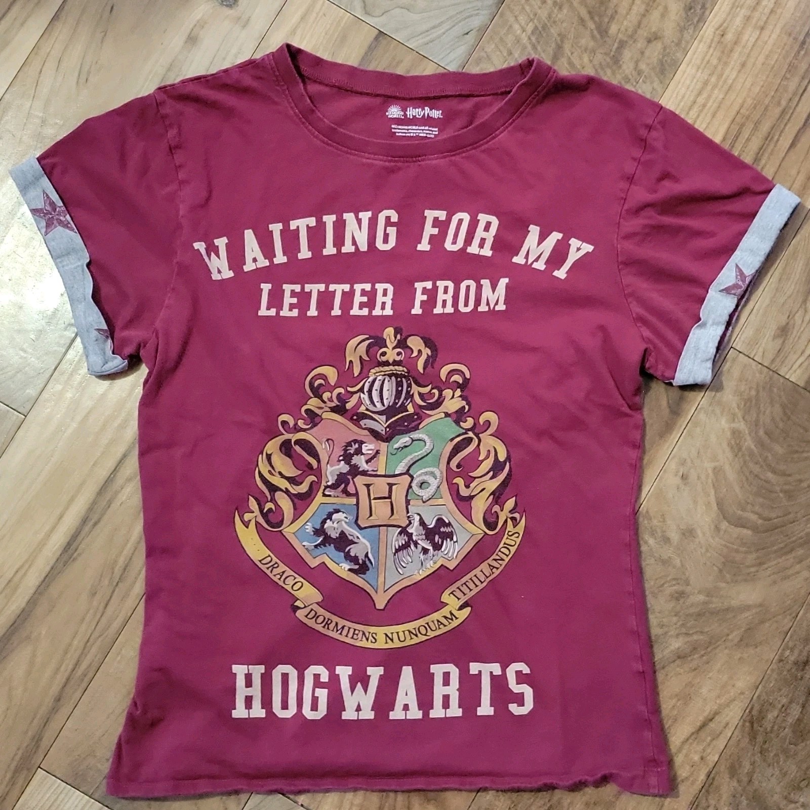 Harry Potter Wizarding World Women's M Red Hogwarts Graphic Cotton Crew T-Shirt