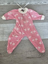 Vintage Doll Baby Sleeper One Piece Pink w Dancing Couples 1960s 27